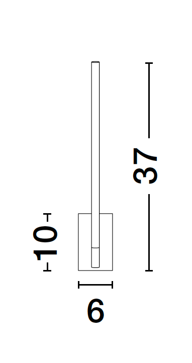RAC Black Metal & Acrylic Tubular Adjustable Single Wall Light - ID 10110