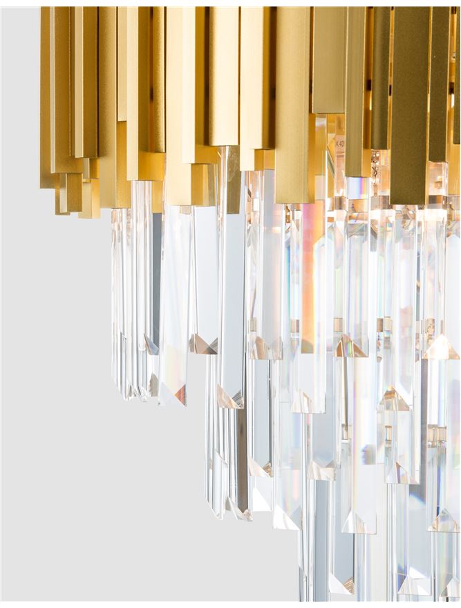 GRA Gold Metal & Crystal Contemporary Chandelier Large - ID 10477