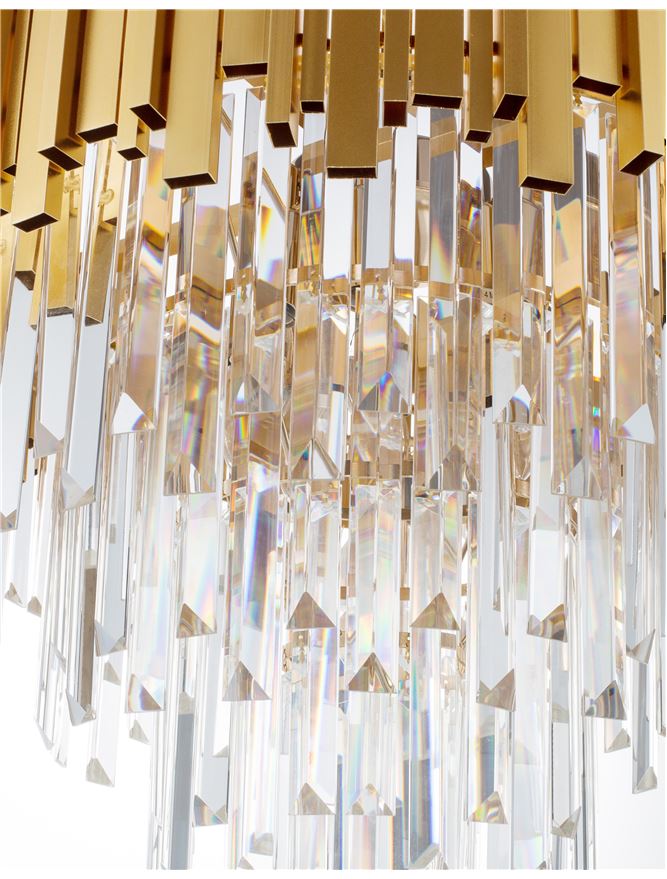 GRA Gold Metal & Crystal Contemporary Chandelier Large - ID 10477