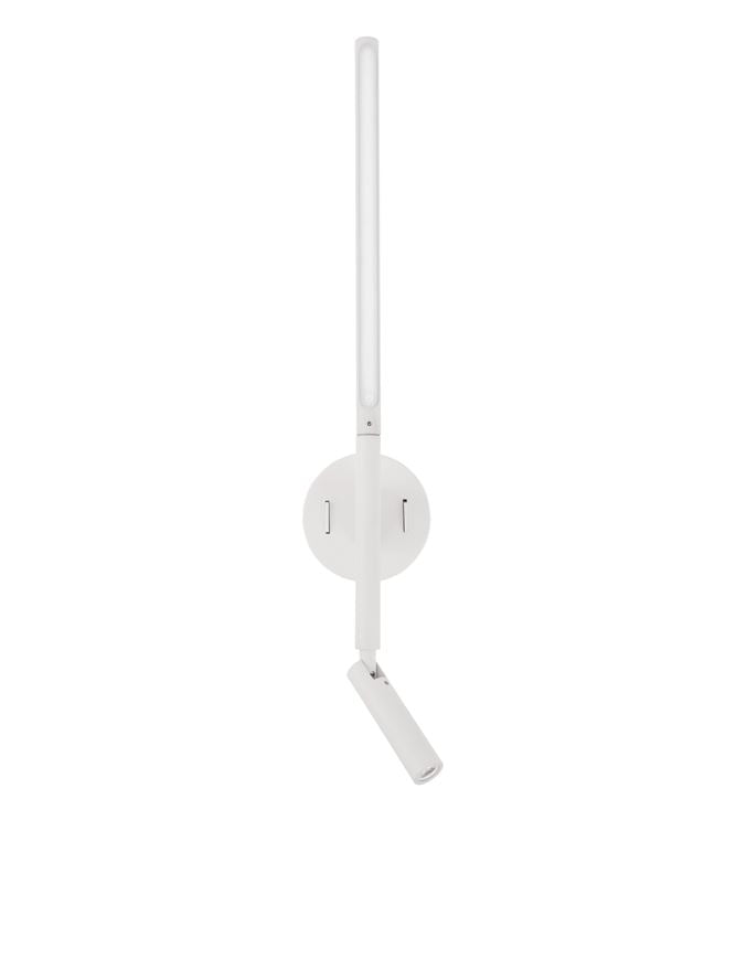 HAN White Aluminium & Acrylic Tubular Adjustable Single Wall Light - ID 10135