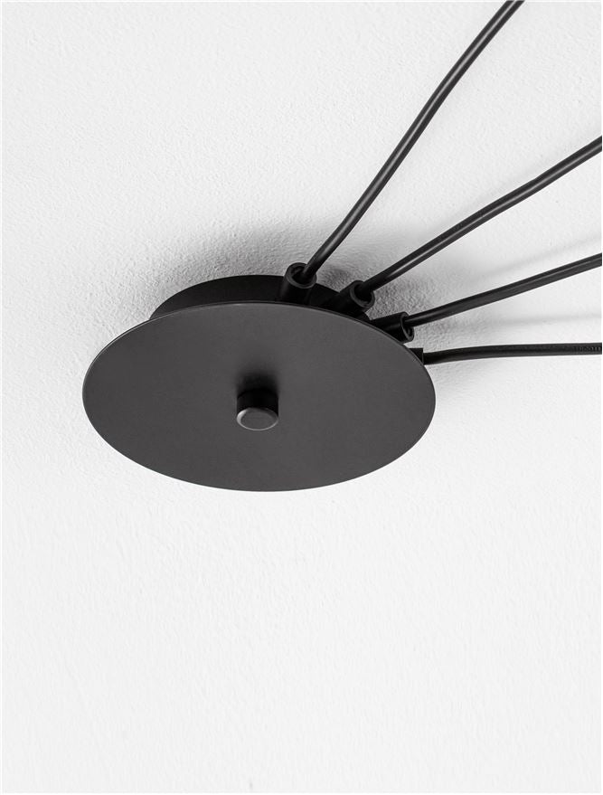 CIN Smoked Glass & Black Metal 4 Lamp Decentralised Multi Pendant - ID 11810