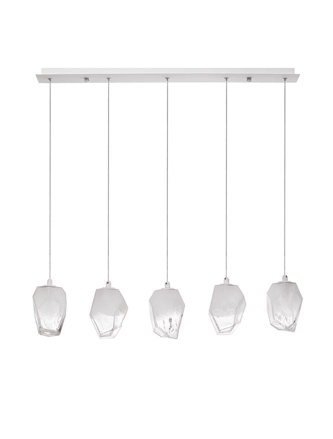 ICE Gradient Glass 5 Lamp Linear Bar Pendant Pendant - ID 10627