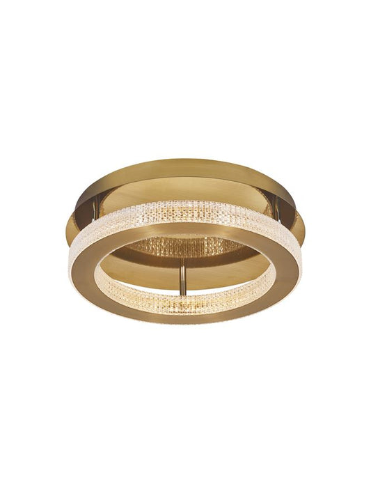 FIO Dimmable Gold & Acrylic Single Ring Flush Ceiling Light Small - ID 10072