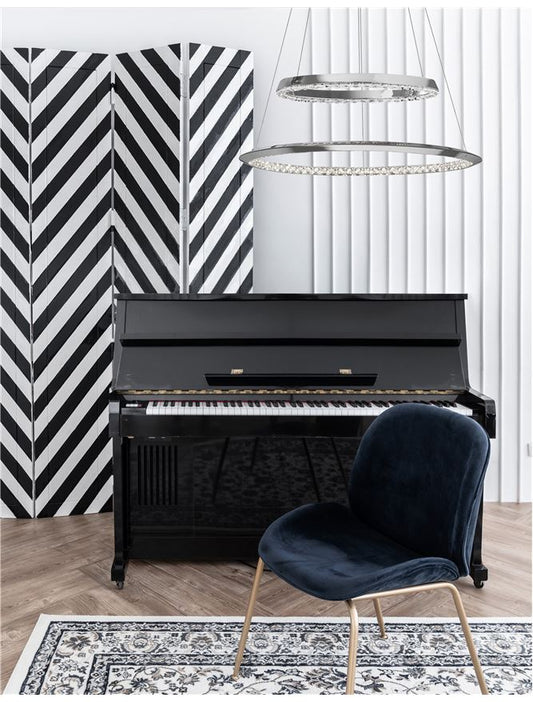 NET Chrome Aluminium & Crystal Adjustable Twin Ring Dimmable Pendant Small - ID 10469