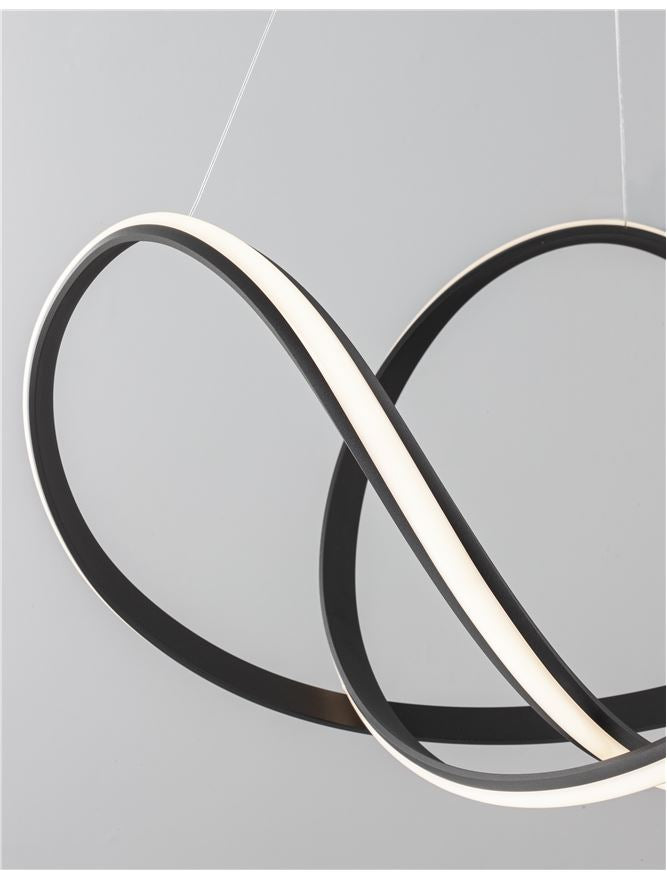 APU Dimmable Sandy Black Aluminium & Acrylic Swirl Large Pendant - ID 10451