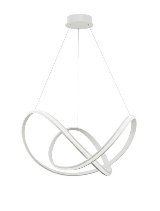 APU Dimmable Sandy White Aluminium & Acrylic Swirl Large Pendant - ID 10452