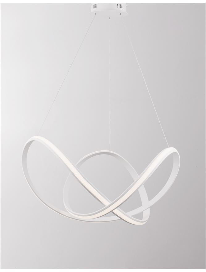 APU Dimmable Sandy White Aluminium & Acrylic Swirl Large Pendant - ID 10452