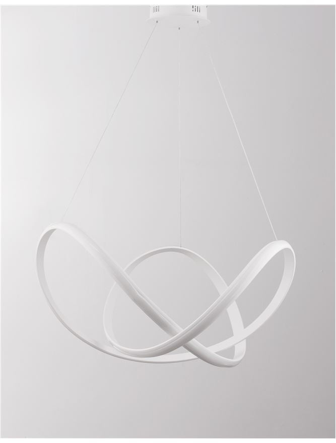 APU Dimmable Sandy White Aluminium & Acrylic Swirl Large Pendant - ID 10452