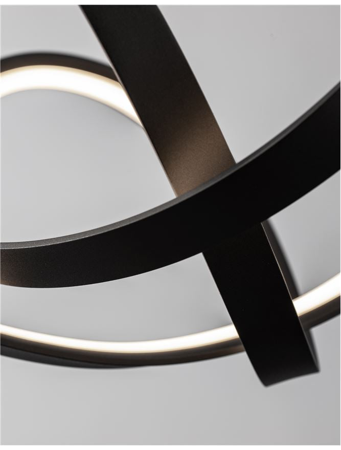 APU Dimmable Sandy Black Aluminium & Acrylic Swirl Small Pendant - ID 10449