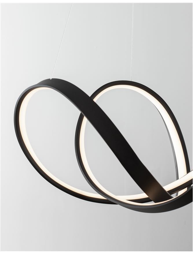 APU Dimmable Sandy Black Aluminium & Acrylic Swirl Small Pendant - ID 10449