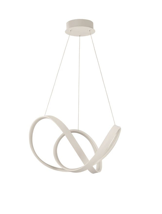 APU Dimmable Sandy White Aluminium & Acrylic Swirl Small Pendant - ID 10450