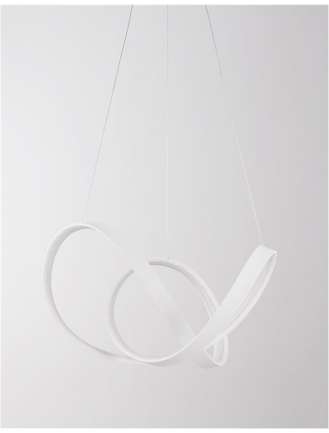 APU Dimmable Sandy White Aluminium & Acrylic Swirl Small Pendant - ID 10450