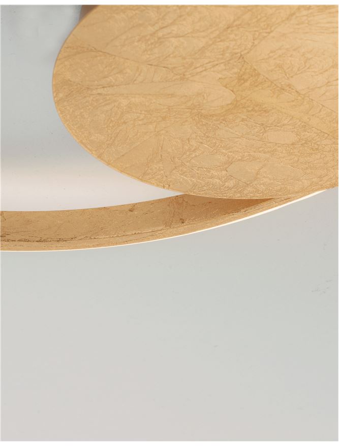 FUL Single Halo Dimmable Ceiling Light In Gold Leaf Aluminium & Acrylic - ID 10324