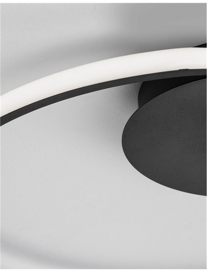 FUL Single Halo Dimmable Ceiling Light In Sandy Black Aluminium & Acrylic - ID 10325