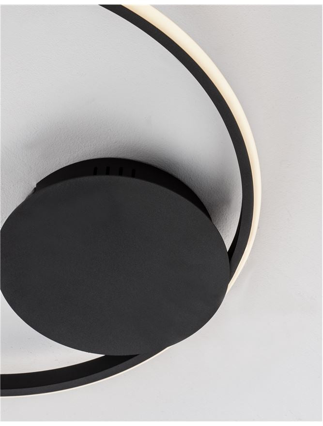 FUL Single Halo Dimmable Ceiling Light In Sandy Black Aluminium & Acrylic - ID 10325