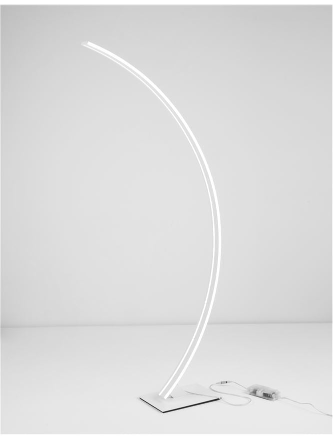 BRET Sandy White Aluminium & Acrylic Edged Arched Floor Light - ID 10436