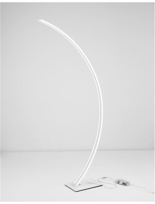 BRET Sandy White Aluminium & Acrylic Edged Arched Floor Light - ID 10436
