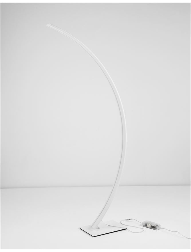 BRET Sandy White Aluminium & Acrylic Edged Arched Floor Light - ID 10436