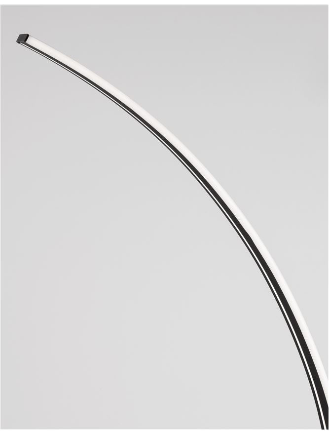 BRET Sandy Black Aluminium & Acrylic Edged Arched Floor Light - ID 10435