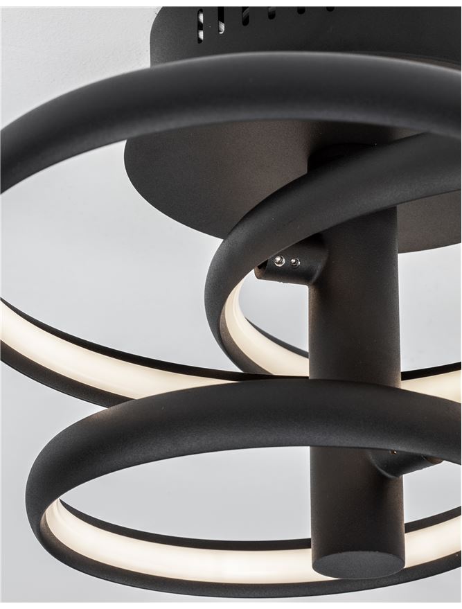 EMI Sandy Black Aluminium & Acrylic Adjustable Ceiling Light - ID 10584