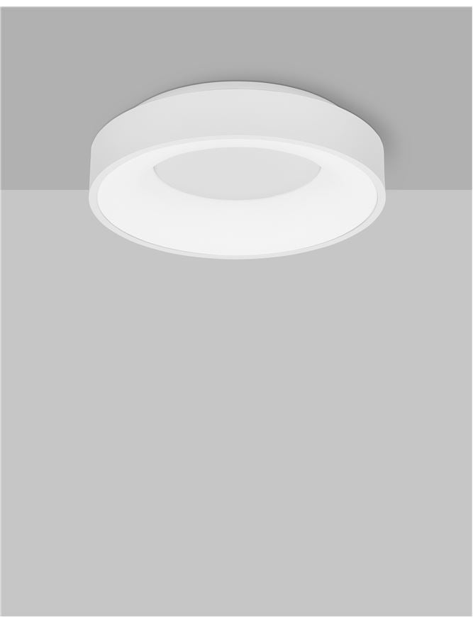 RAN Sandy White Aluminium & Acrylic Dimmable Warm Light Ring Flush Small - ID 10611