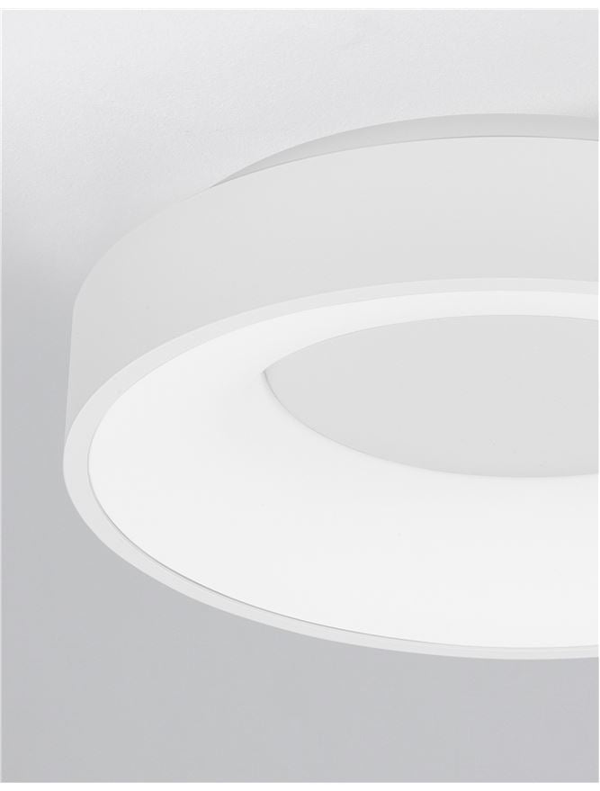 RAN Sandy White Aluminium & Acrylic Dimmable Warm Light Ring Flush Small - ID 10611