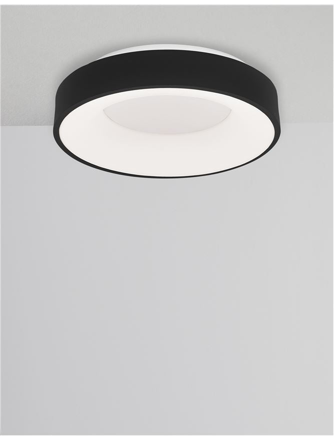 RAN Sandy Black Aluminium & Acrylic Dimmable Warm Light Ring Flush Small - ID 10612