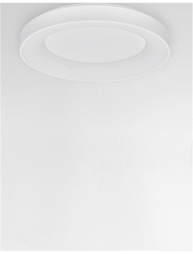 RAN Sandy White Aluminium & Acrylic Dimmable Warm Light Ring Flush Large - ID 10616