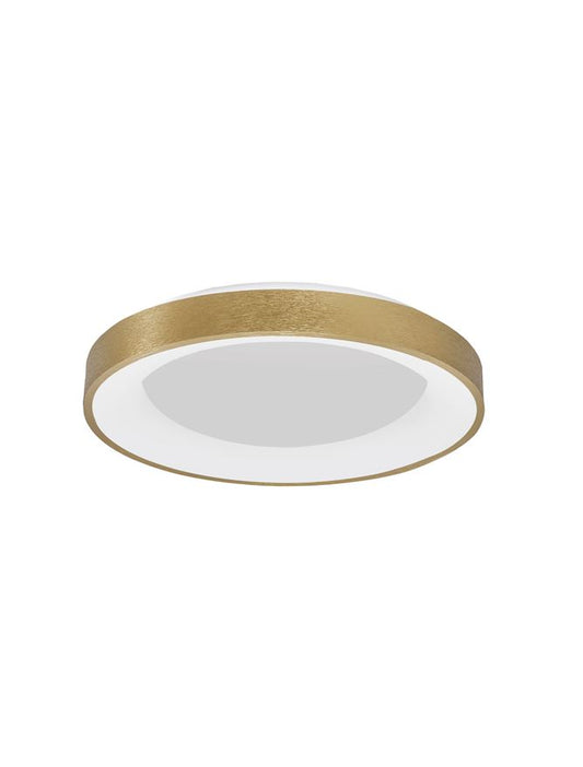 RAN Brushed Gold Aluminium & Acrylic Dimmable Warm Light Ring Flush Large - ID 10620