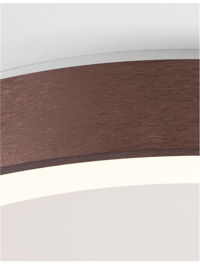 RAN Brushed Coffee Aluminium & Acrylic Dimmable Warm Light Ring Flush Large - ID 10619