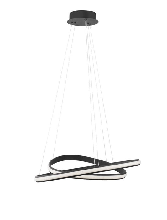ARI Dimmable Sandy Black Aluminium & Acrylic Double Ring Pendant - ID 10222