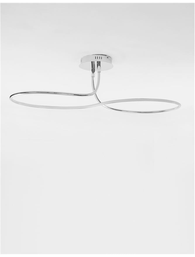 FUNG Chrome Aluminium & Acrylic Large Ceiling Light - ID 10582