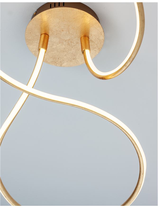 FUNG Gold Leaf Aluminium & Acrylic Large Ceiling Light - ID 10581