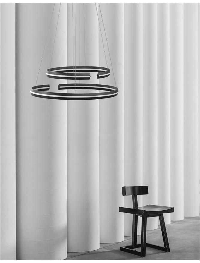 TOR Sandy Black Aluminium Split Loop Pendant Medium - ID 10189