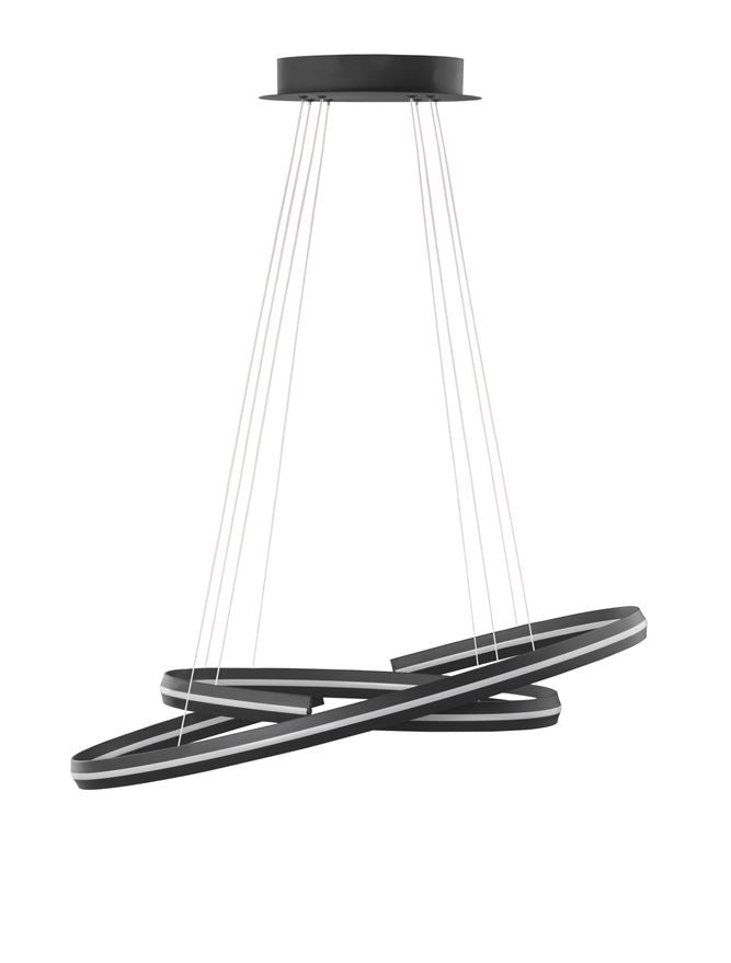 TOR Sandy Black Aluminium Split Loop Pendant Medium - ID 10189