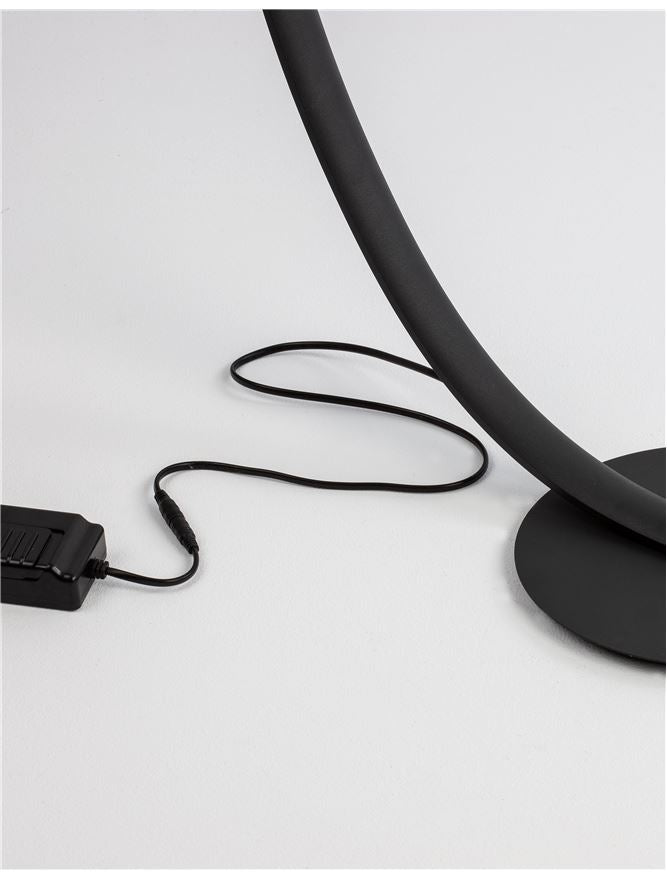 PREM Sandy Black Aluminium & Acrylic Arched Floor Light - ID 10437