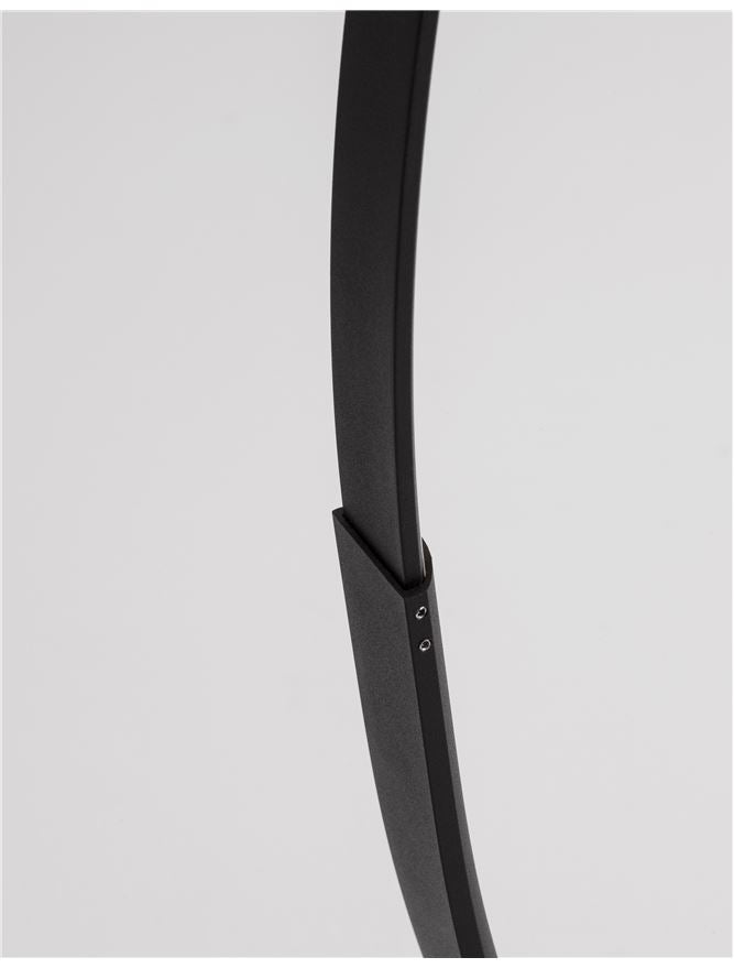 PREM Sandy Black Aluminium & Acrylic Arched Floor Light - ID 10437