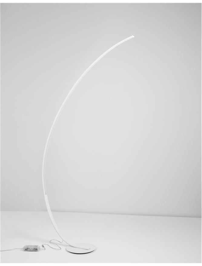 PREM Sandy White Aluminium & Acrylic Arched Floor Light - ID 10438