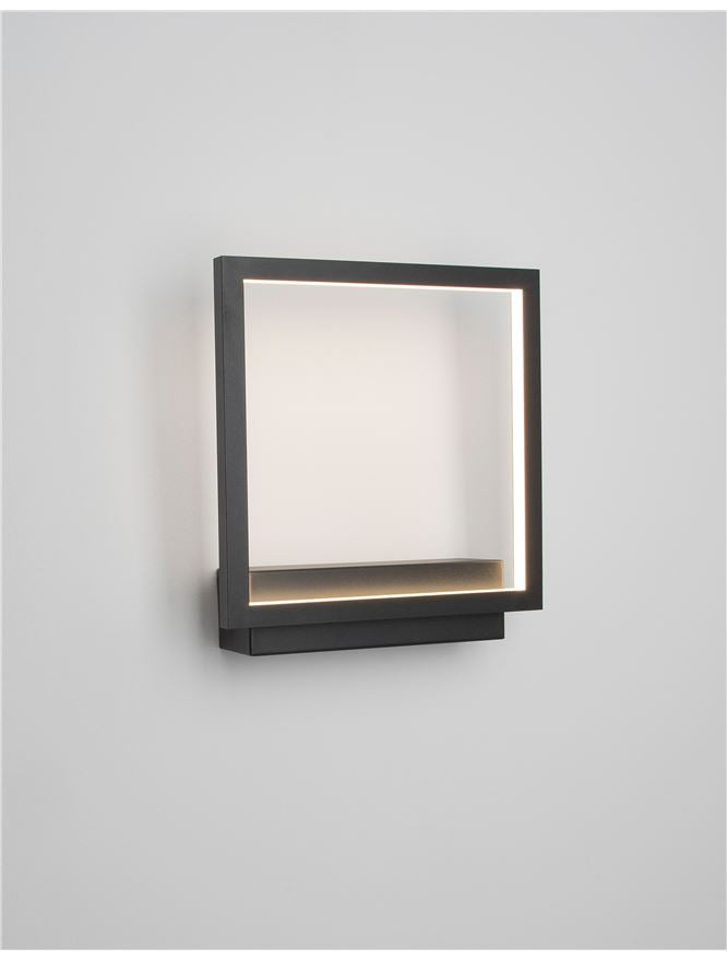 COR Sandy Black Aluminium & Acrylic Square Wall Light - ID 10044