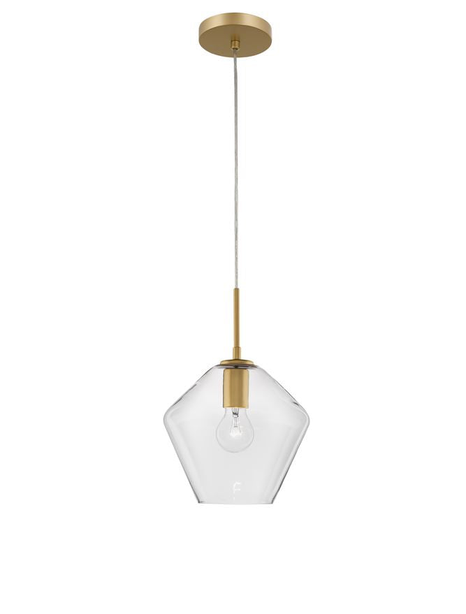 PRI Clear Glass & Gold Metal Single Pendant - ID 9999