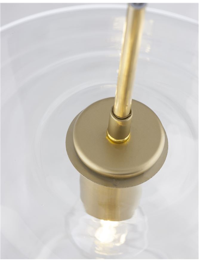 PRI Clear Glass & Gold Metal Single Pendant - ID 10000