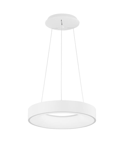 RAN Sandy White Aluminium & Acrylic Dimmable Warm Light Ring Pendant Small - ID 10423
