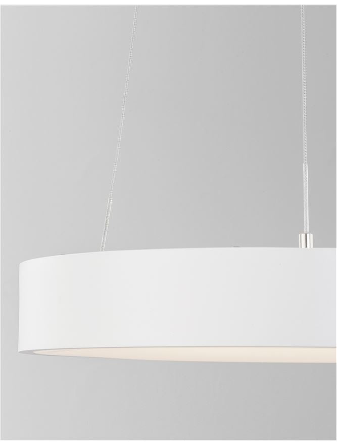 RAN Sandy White Aluminium & Acrylic Dimmable Warm Light Ring Pendant Small - ID 10423