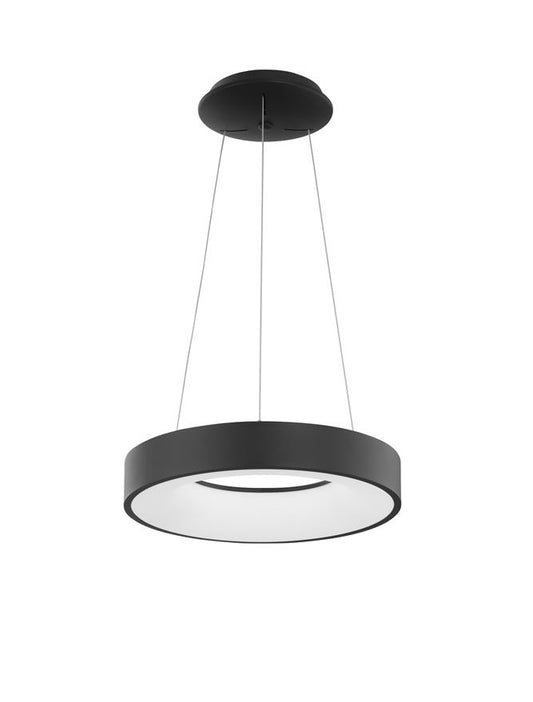 RAN Sandy Black Aluminium & Acrylic Dimmable Warm Light Ring Pendant Small - ID 10422
