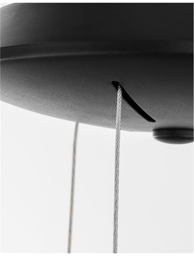 RAN Sandy Black Aluminium & Acrylic Dimmable Warm Light Ring Pendant Small - ID 10422