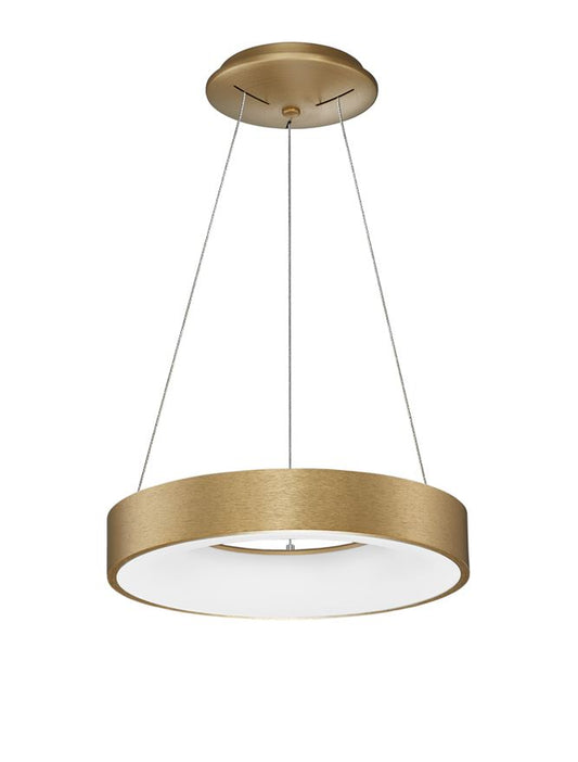 RAN Brushed Gold Aluminium & Acrylic Dimmable Warm Light Ring Pendant Small - ID 10424