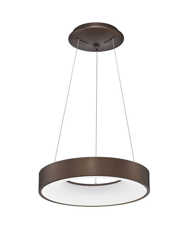 RAN Brushed Coffee Aluminium & Acrylic Dimmable Warm Light Ring Pendant Small - ID 10425