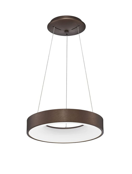 RAN Brushed Coffee Aluminium & Acrylic Dimmable Warm Light Ring Pendant Small - ID 10425