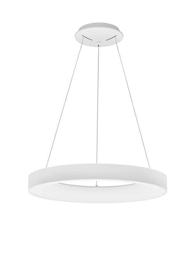 RAN Sandy White Aluminium & Acrylic Dimmable Warm Light Ring Pendant Large - ID 10417
