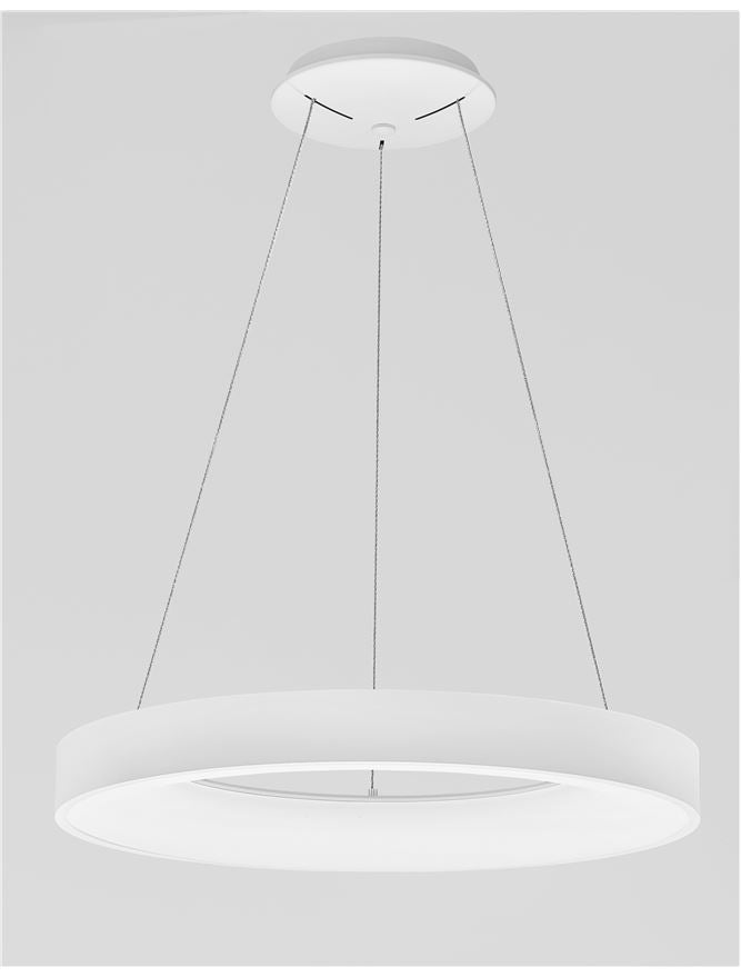 RAN Sandy White Aluminium & Acrylic Dimmable Warm Light Ring Pendant Large - ID 10417